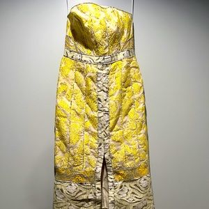 H&M Concious Exclusive Jaquard Yellow Dress